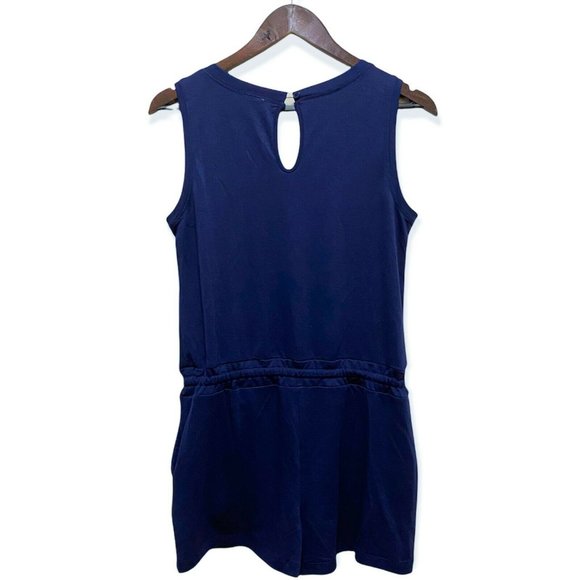 Cable & Gauge Women's S Sleeveless Round Neck Pockets Tie Front Drawstring Blue - Picture 2 of 8